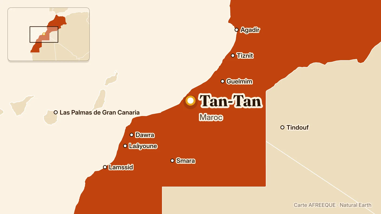 Carte : Tan-Tan, Maroc
