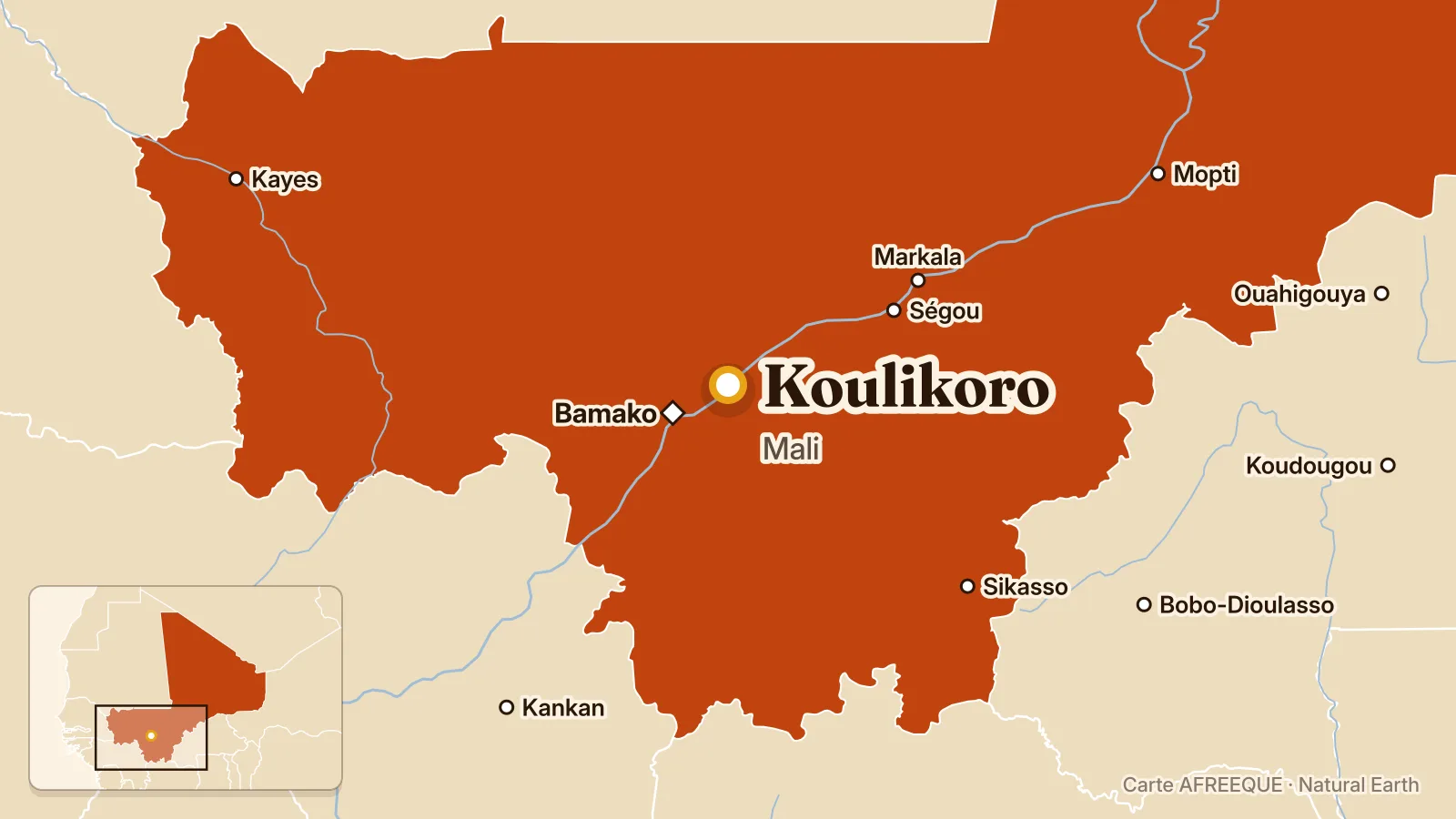 Carte : Koulikoro, Mali