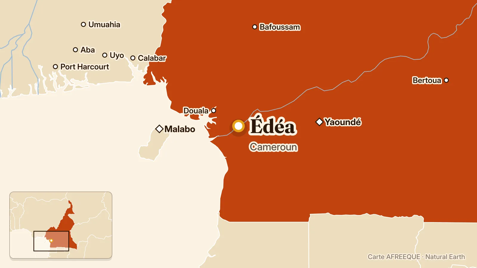 Carte : Édéa, Cameroun