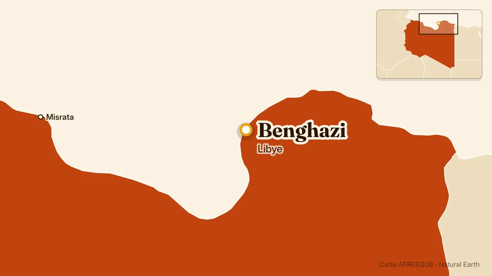 Carte : Benghazi, Libye