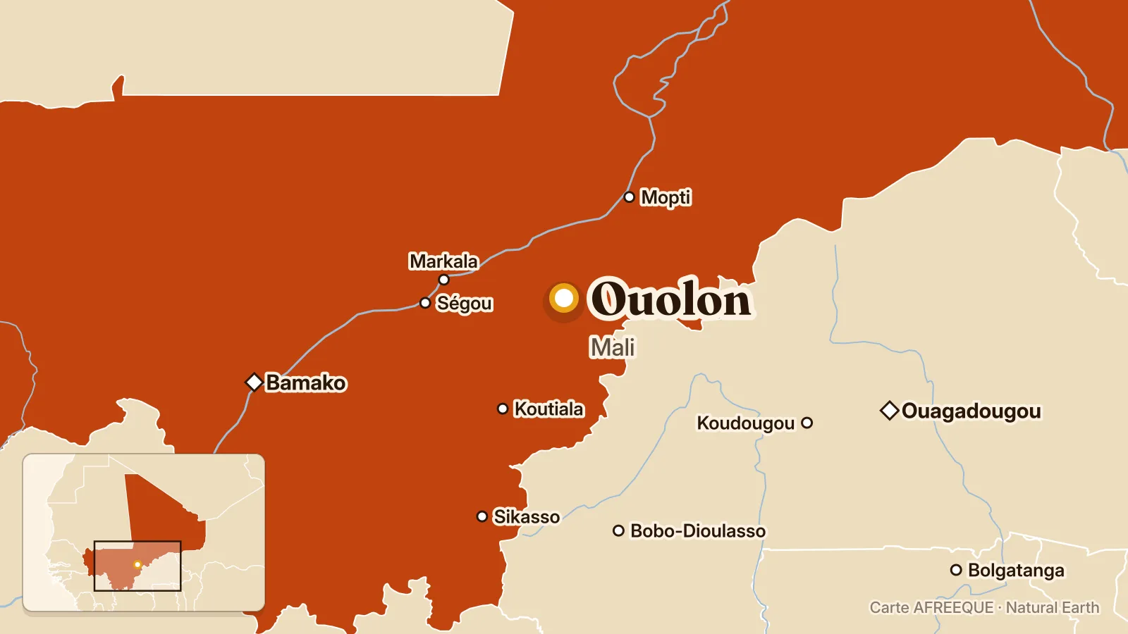 Carte : Ouolon, Mali