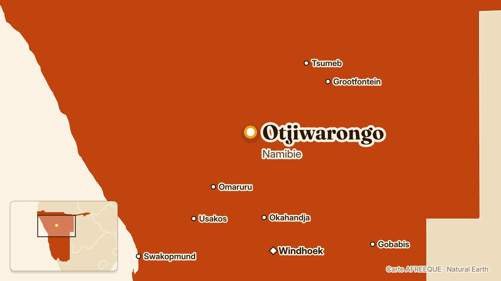 Carte : Otjiwarongo, Namibie