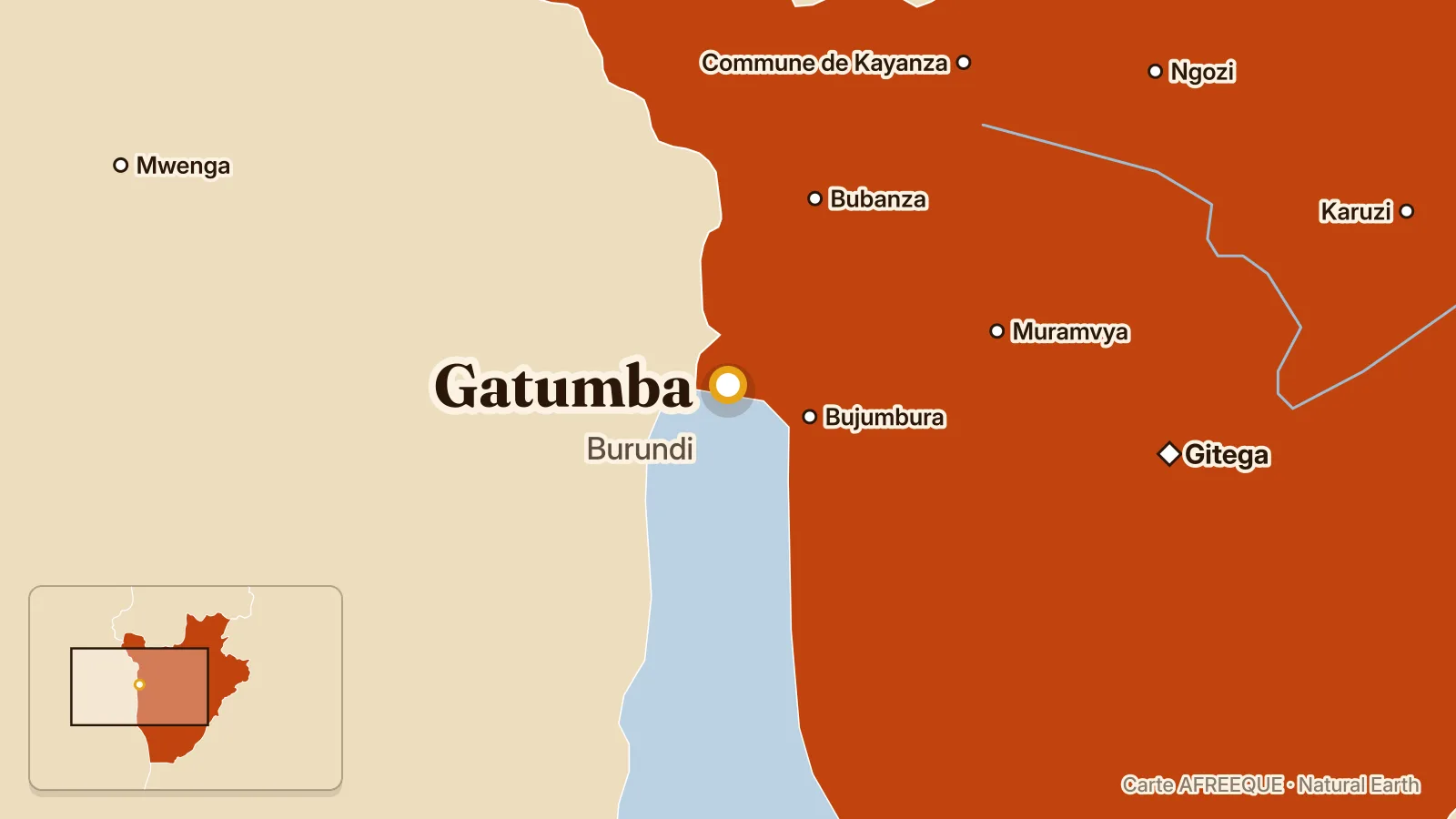 Carte : Gatumba, Burundi