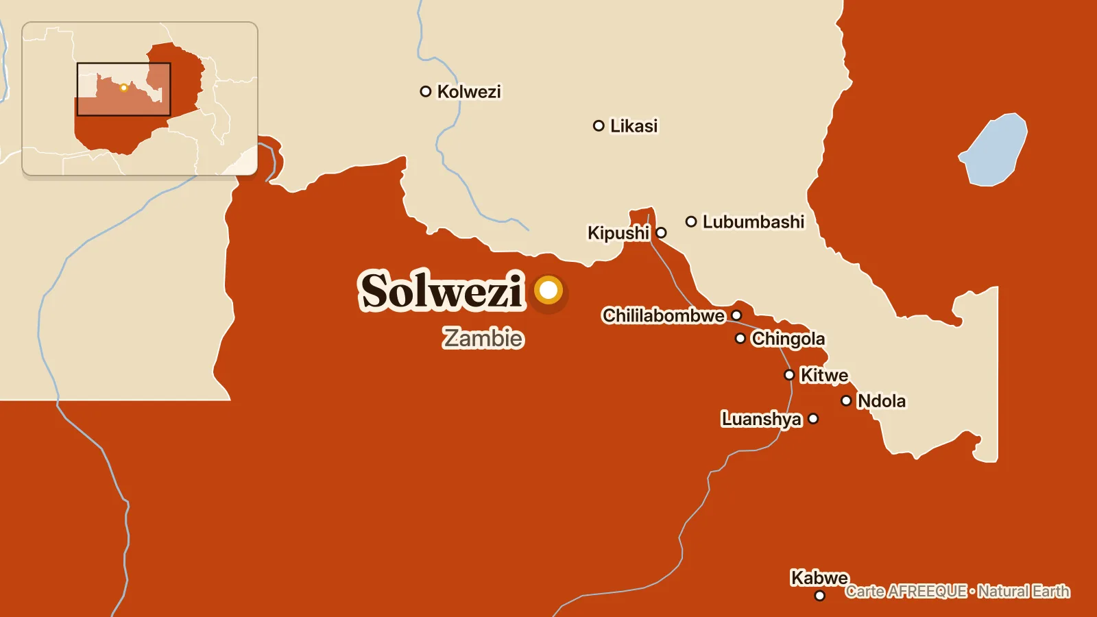 Carte : Solwezi, Zambie
