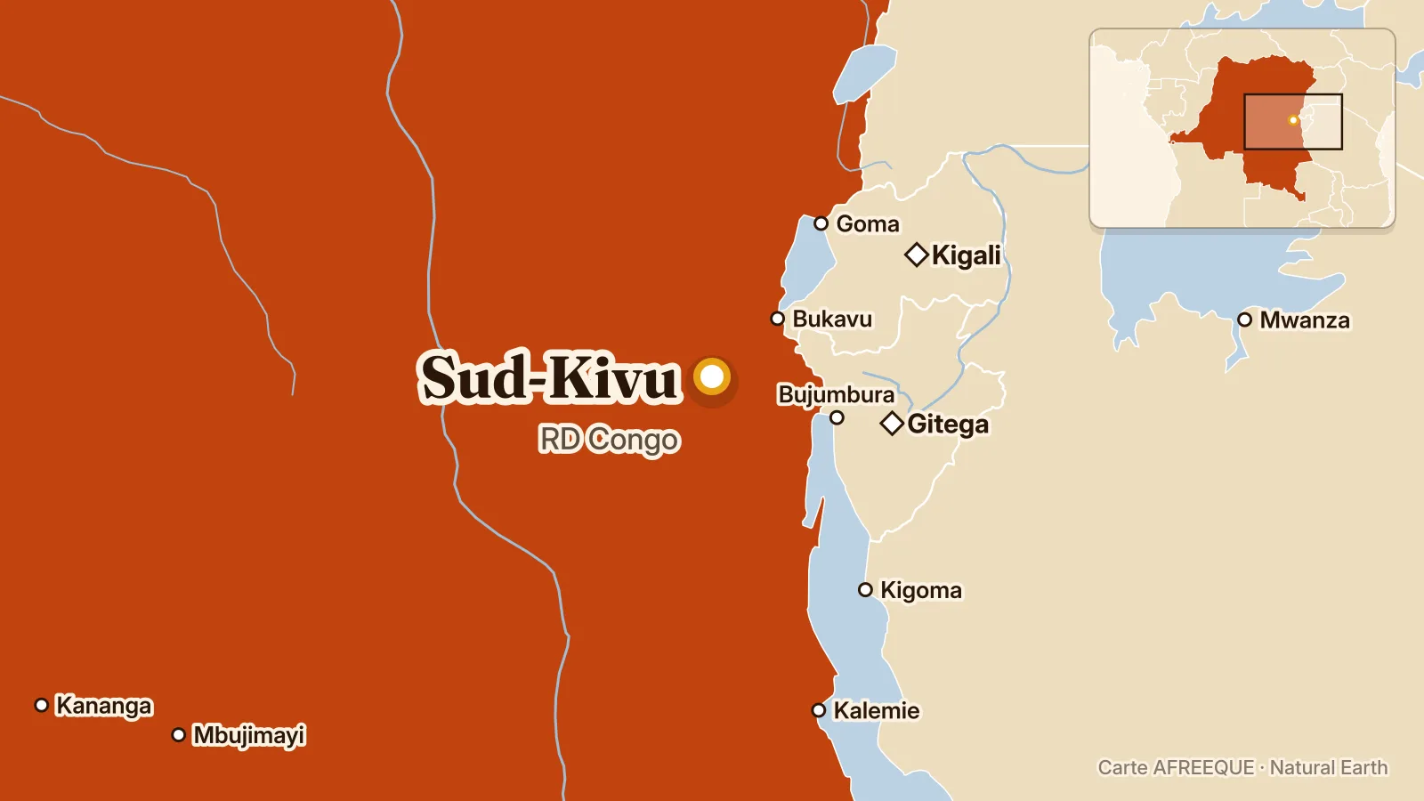 Carte : Sud-Kivu, RD Congo