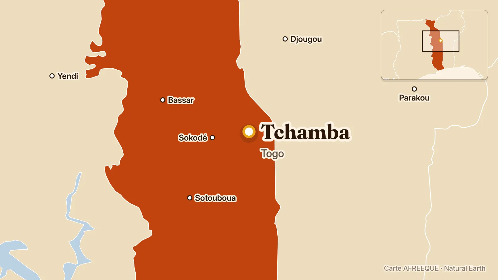 Carte : Tchamba, Togo