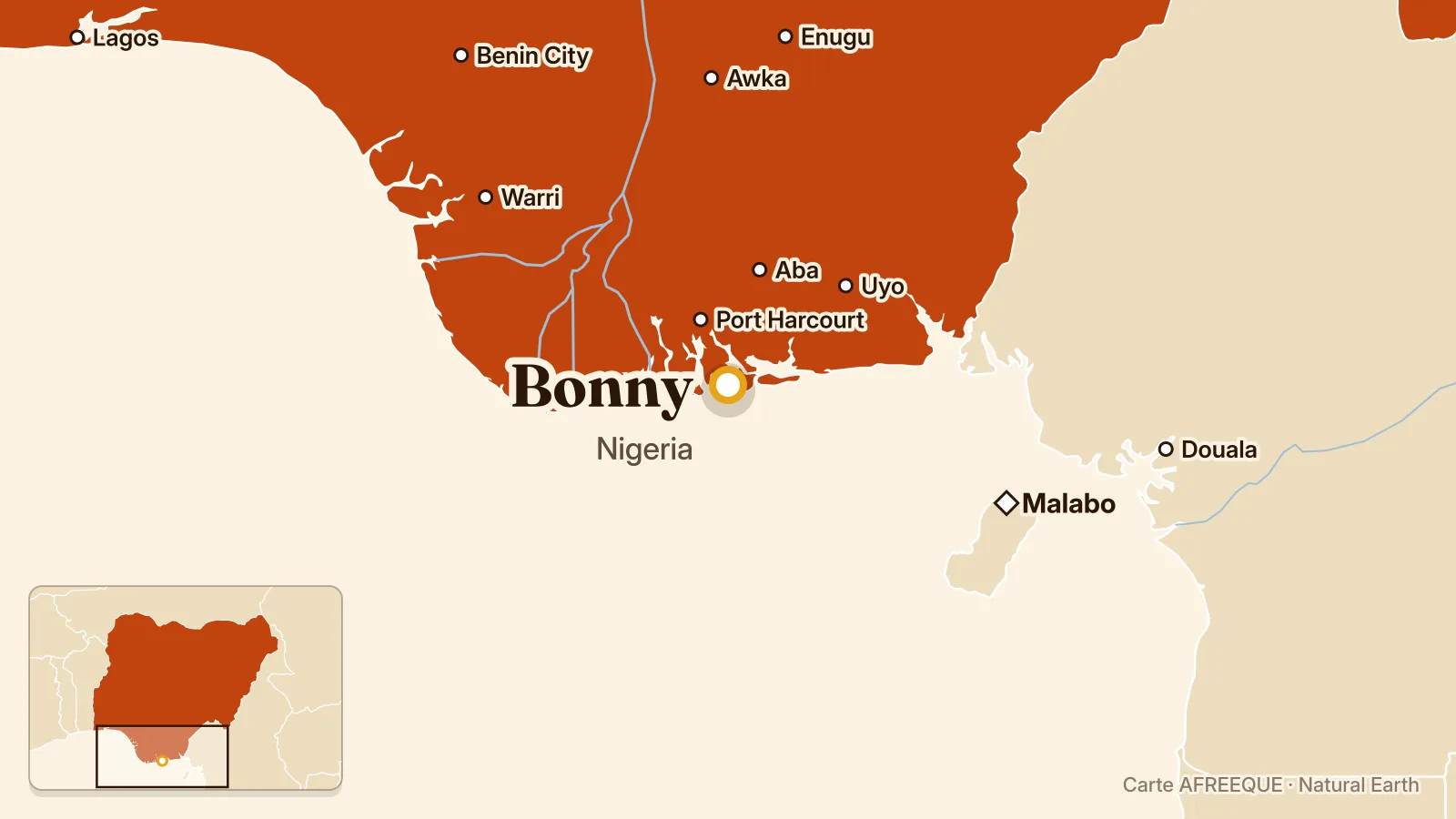 Carte : Bonny, Nigeria