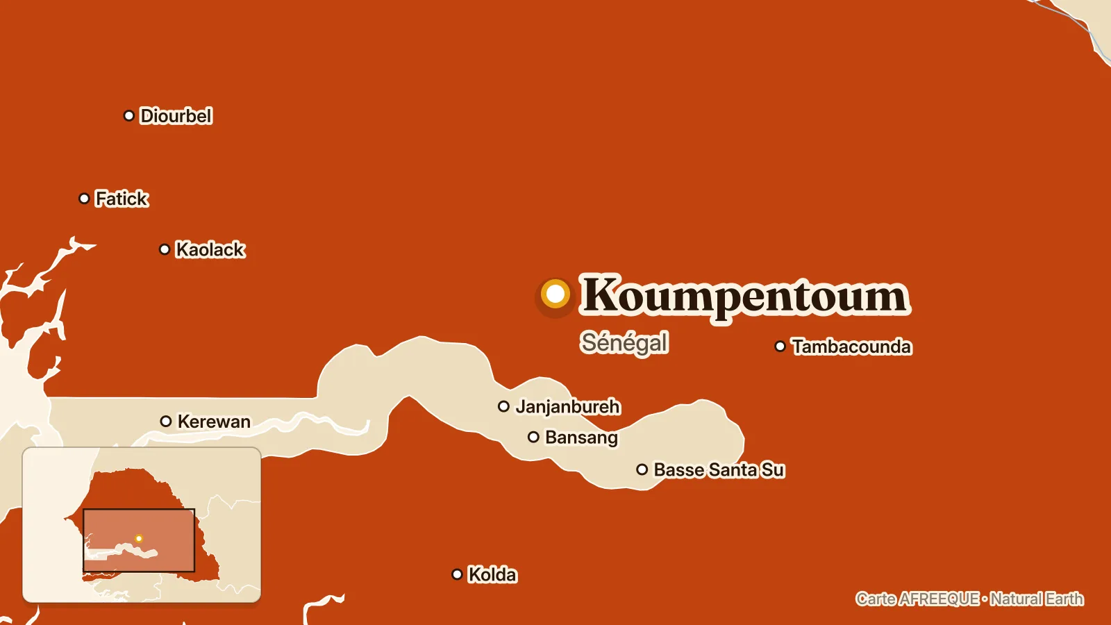 Carte : Koumpentoum, Sénégal