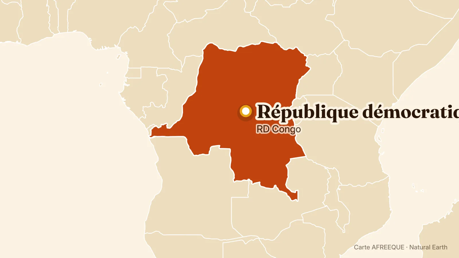 Carte : République démocratique du Congo, RD Congo