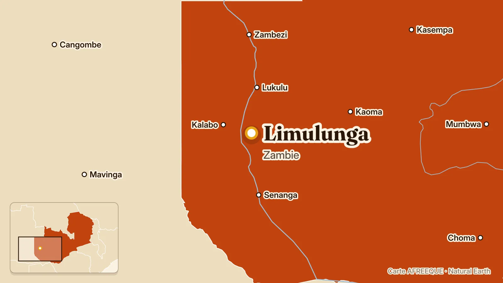 Carte : Limulunga, Zambie
