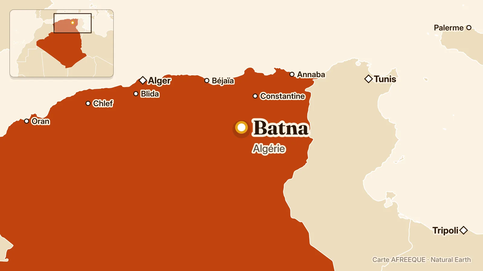 Carte : Batna, Algérie
