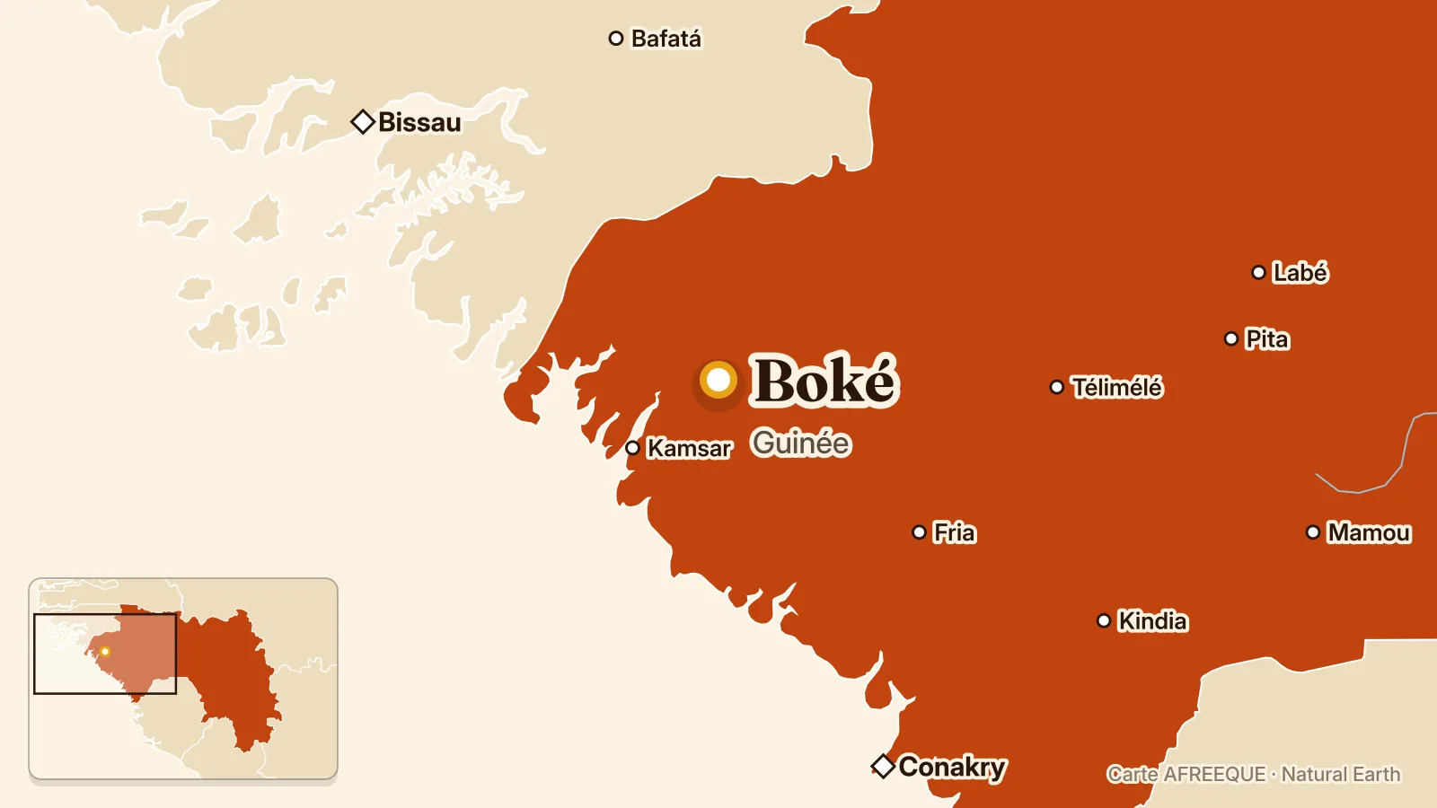 Carte : Boké, Guinée