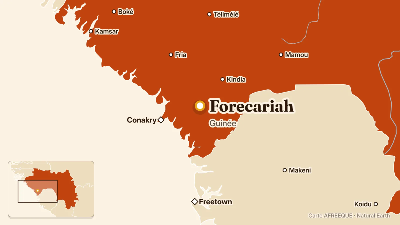 Carte : Forecariah, Guinée