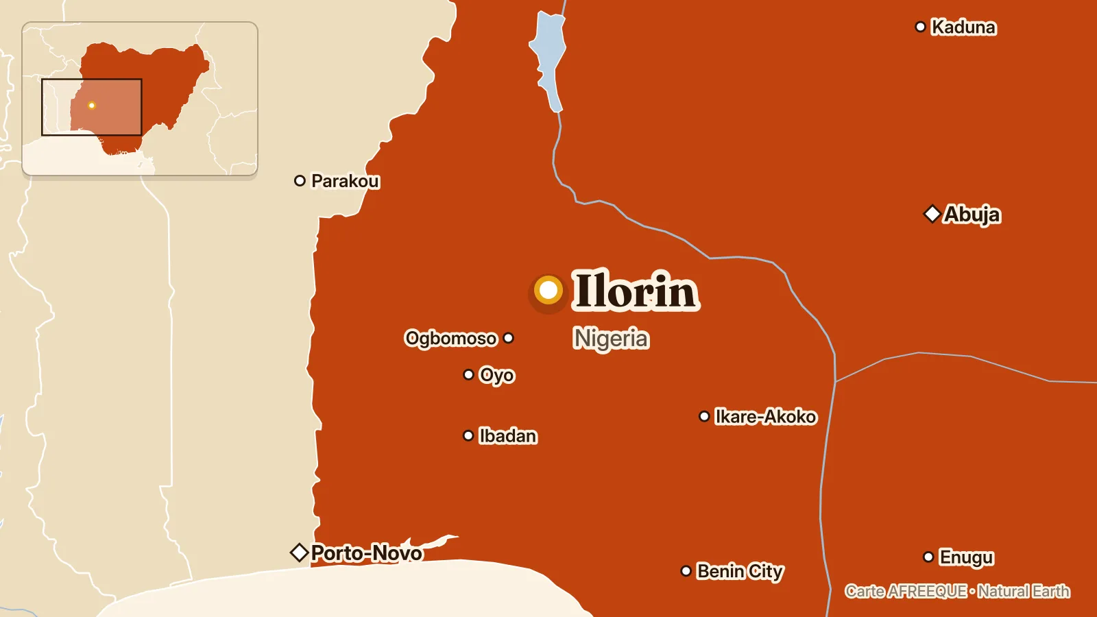 Map: Ilorin, Nigeria