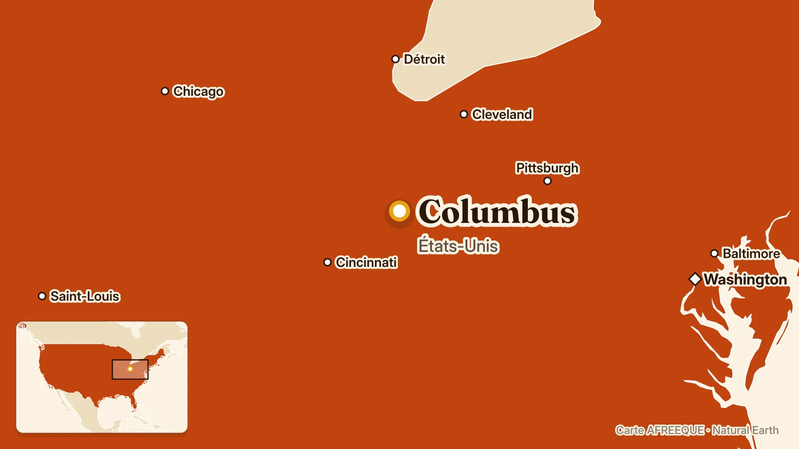 Carte : Columbus, États-Unis