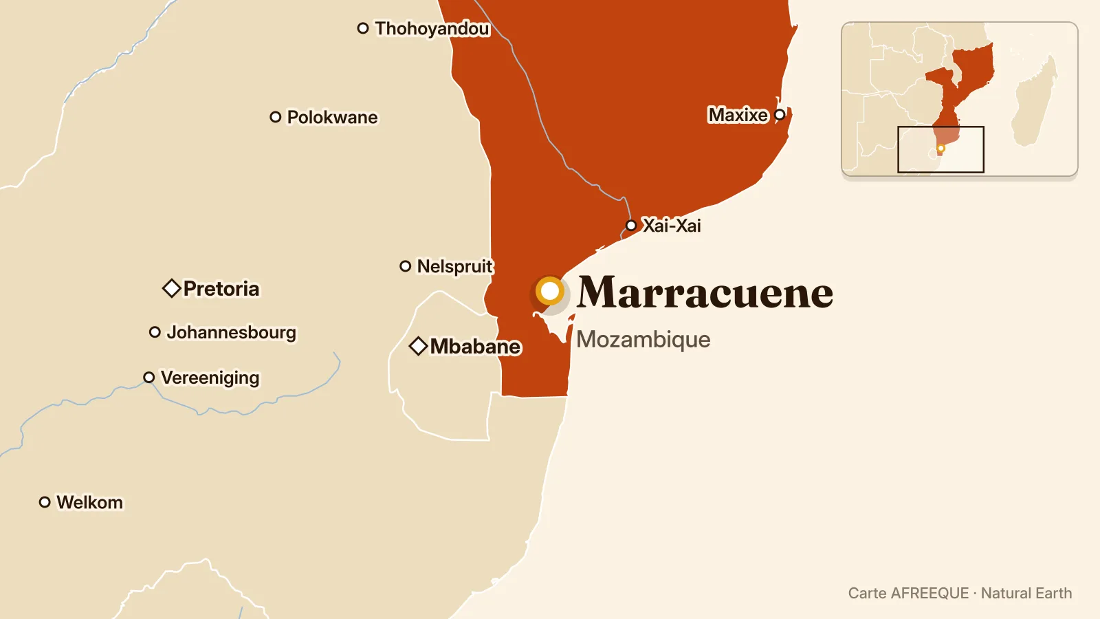 Carte : Marracuene, Mozambique