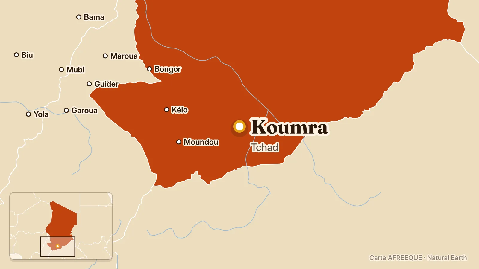 Carte : Koumra, Tchad
