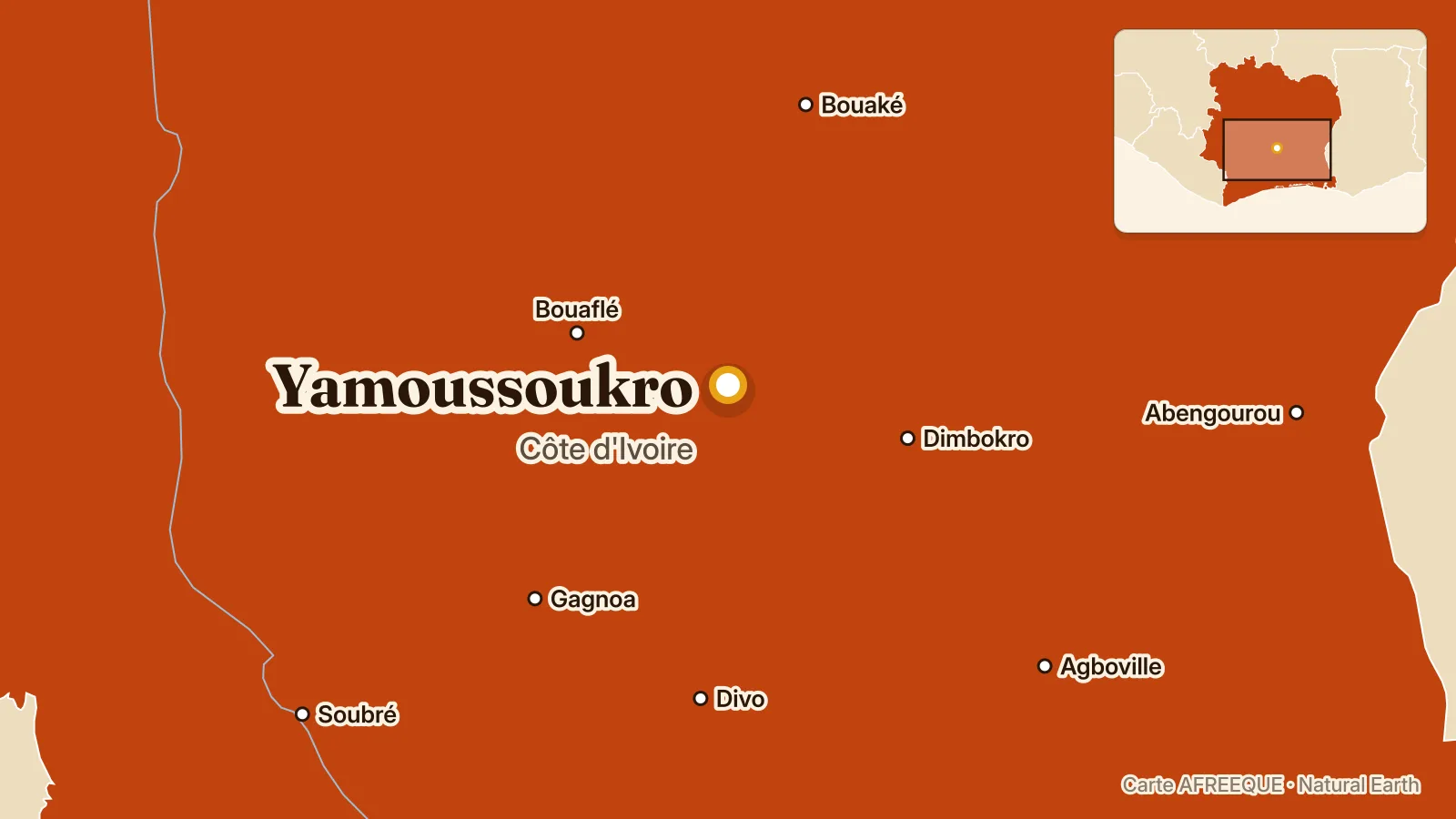 Carte : Yamoussoukro, Côte d'Ivoire