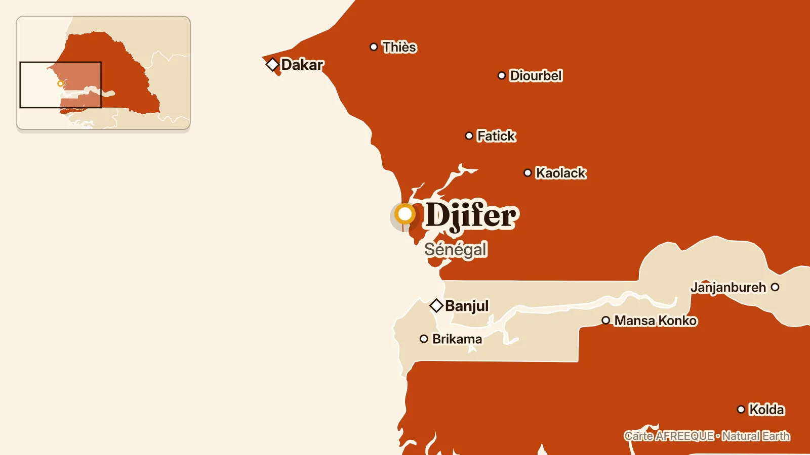 Carte : Djifer, Sénégal