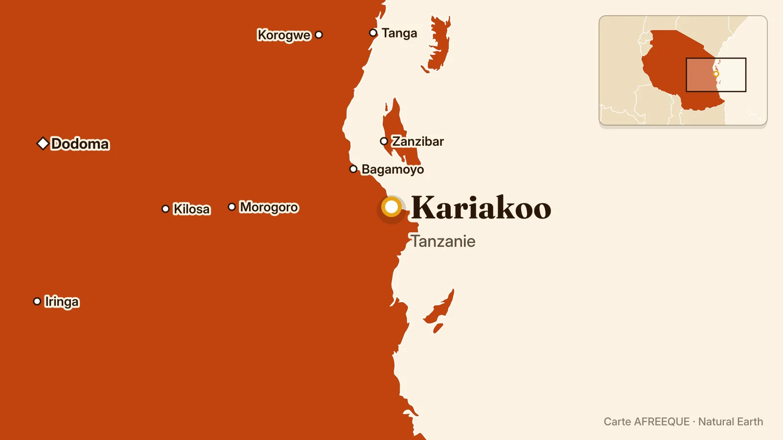 Carte : Kariakoo, Tanzanie