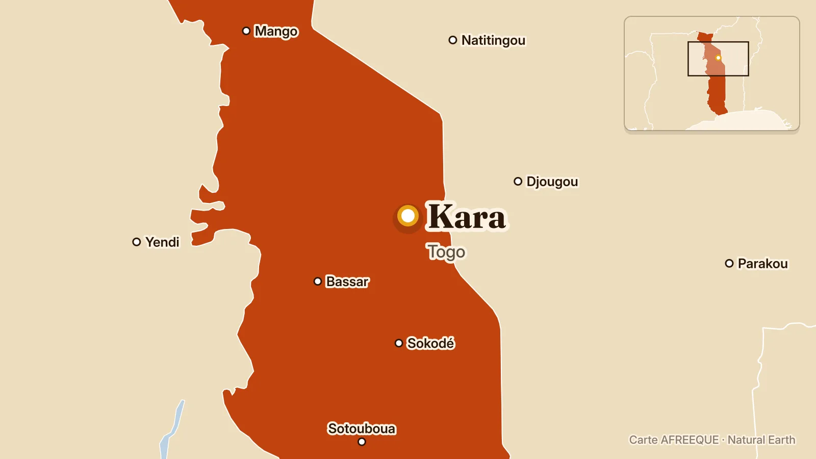 Carte : Kara, Togo