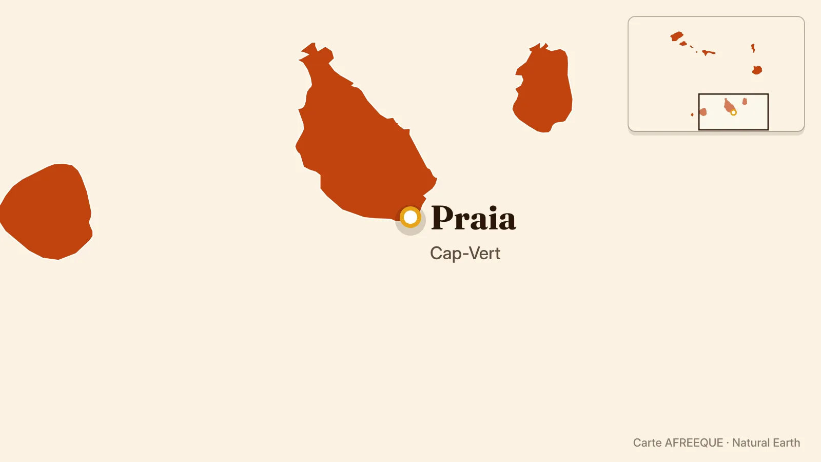 Carte : Praia, Cap-Vert