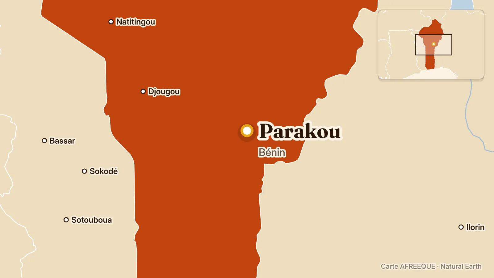 Carte : Parakou, Bénin