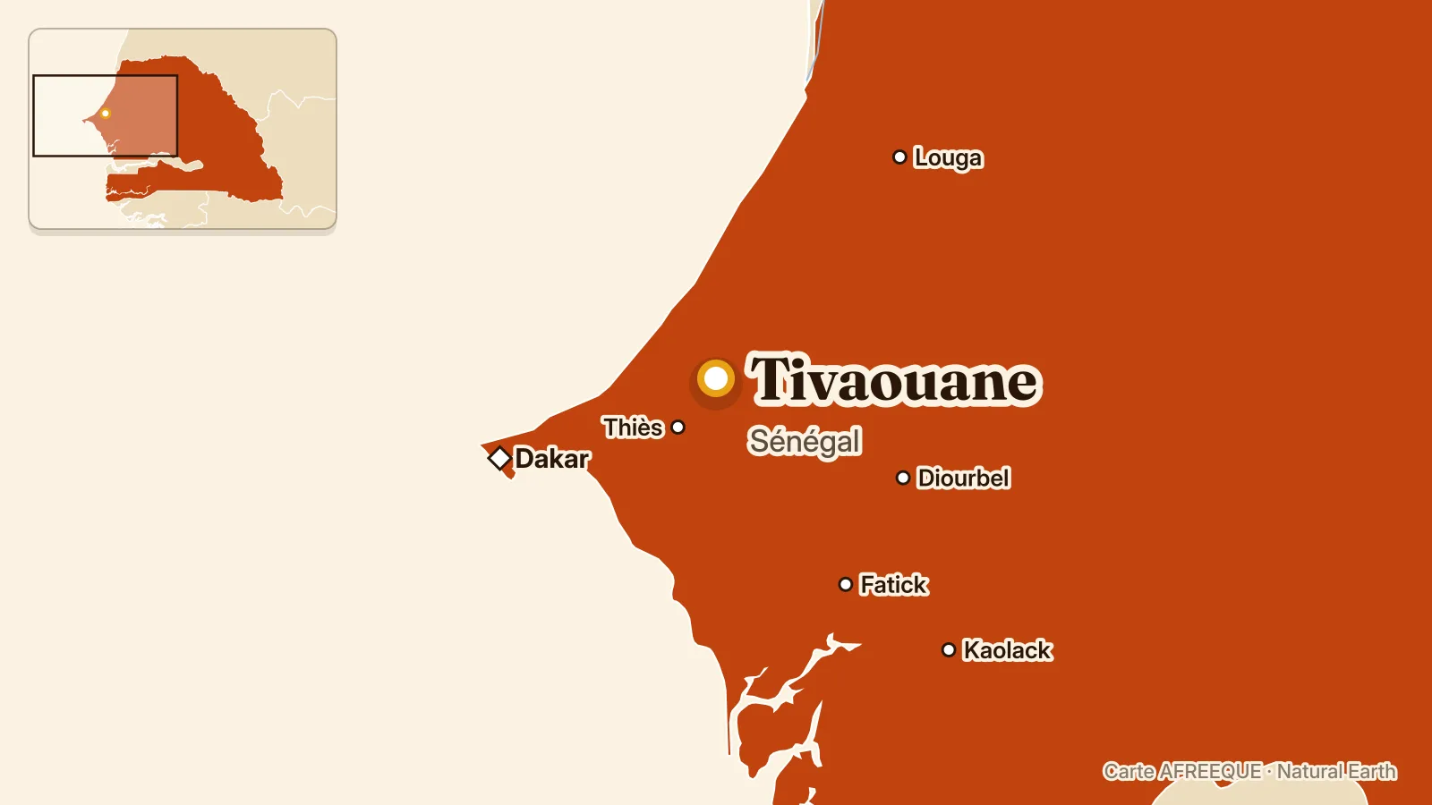 Carte : Tivaouane, Sénégal