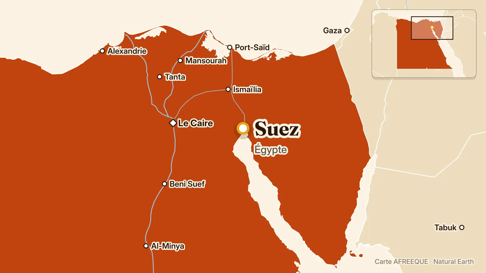 Carte : Suez, Égypte