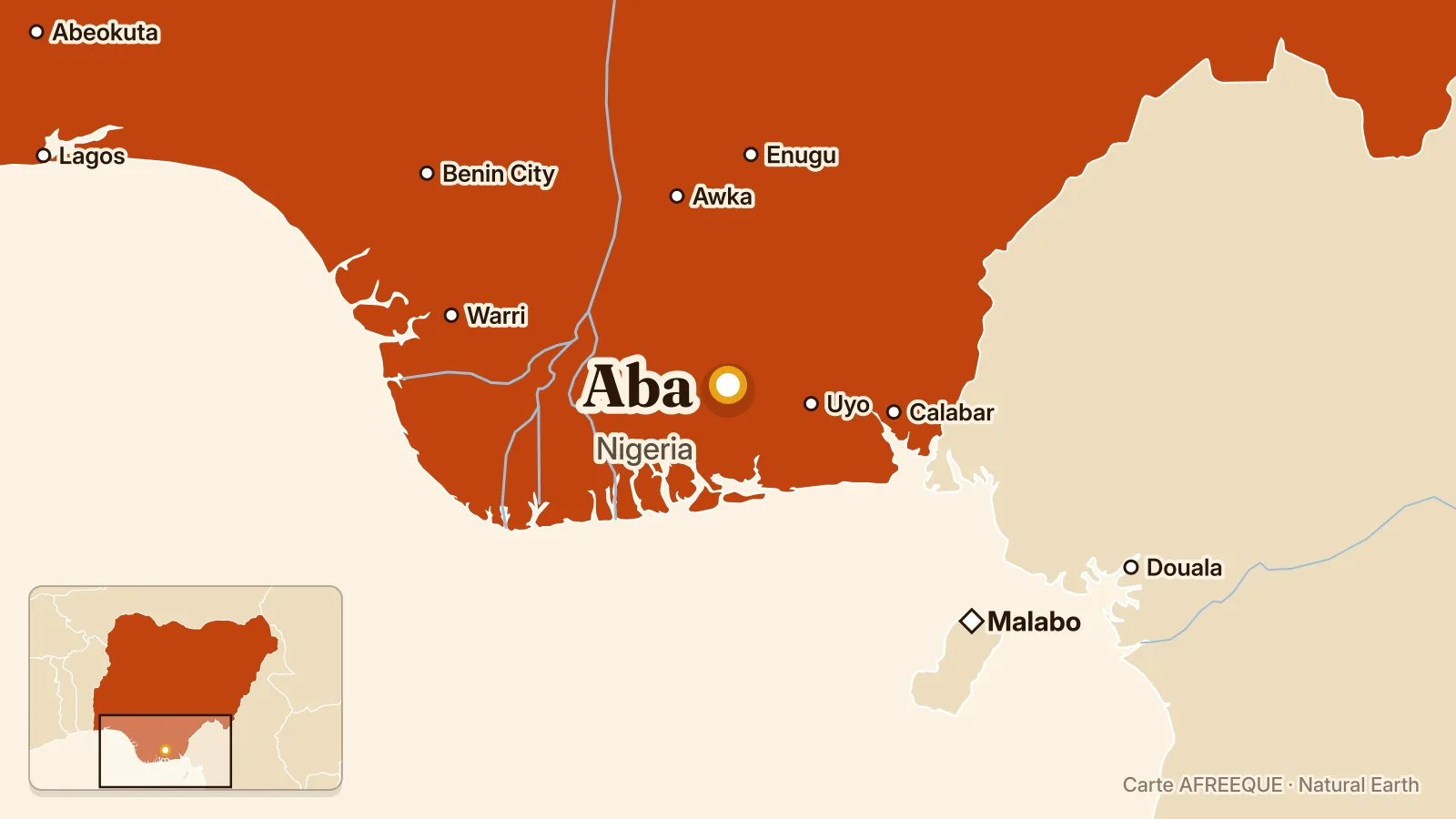 Carte : Aba, Nigeria