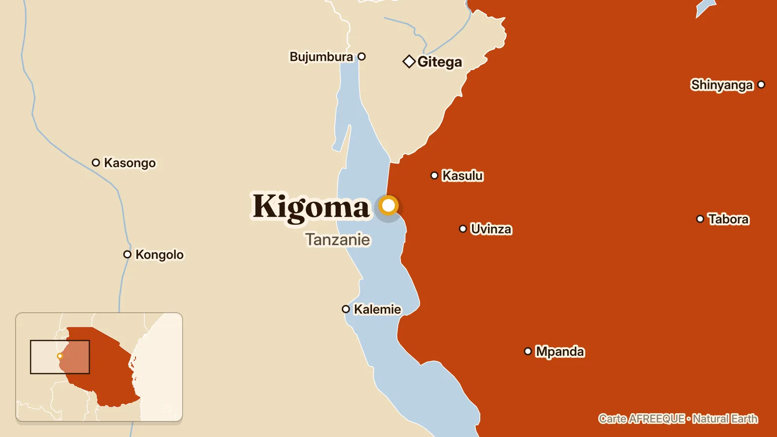 Carte : Kigoma, Tanzanie