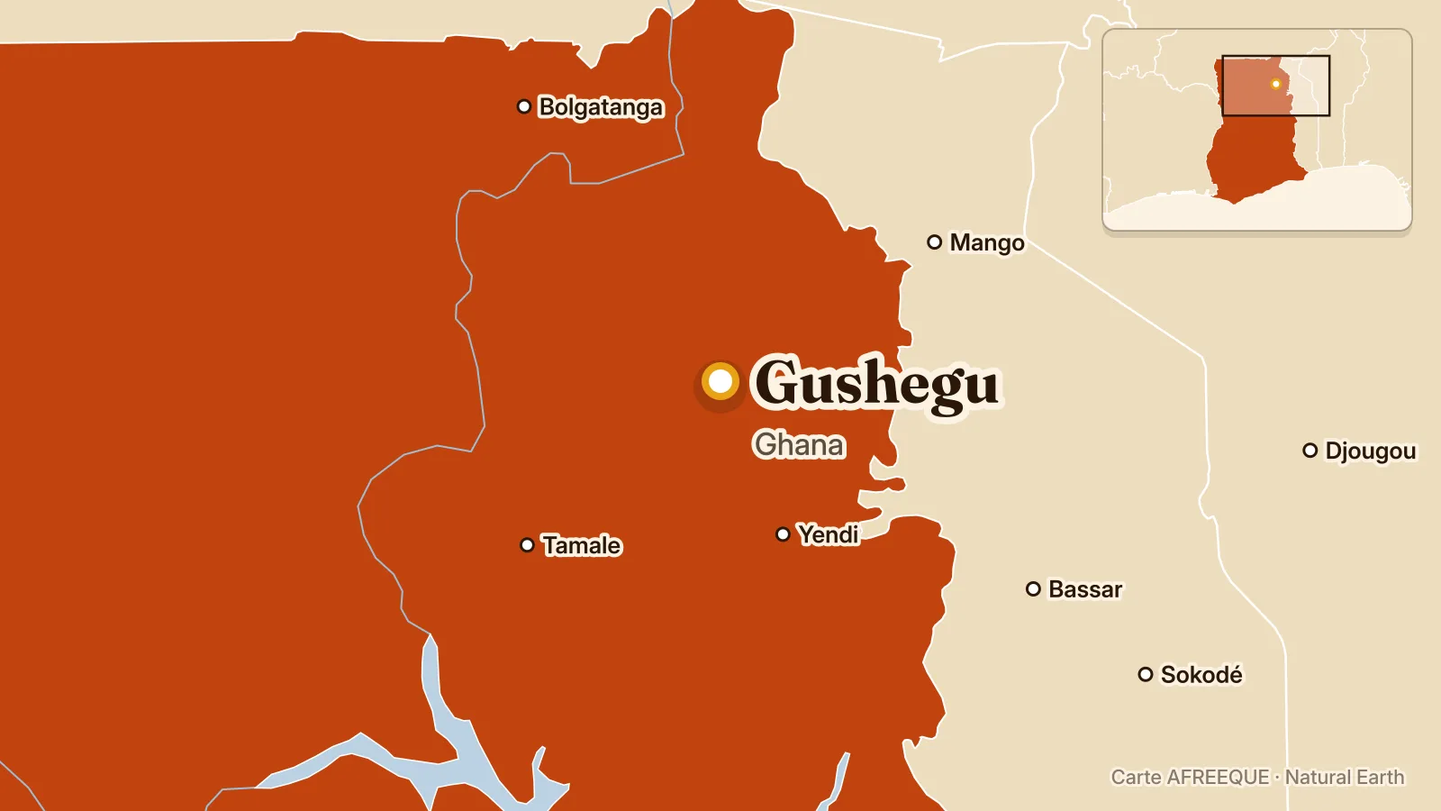 Carte : Gushegu, Ghana
