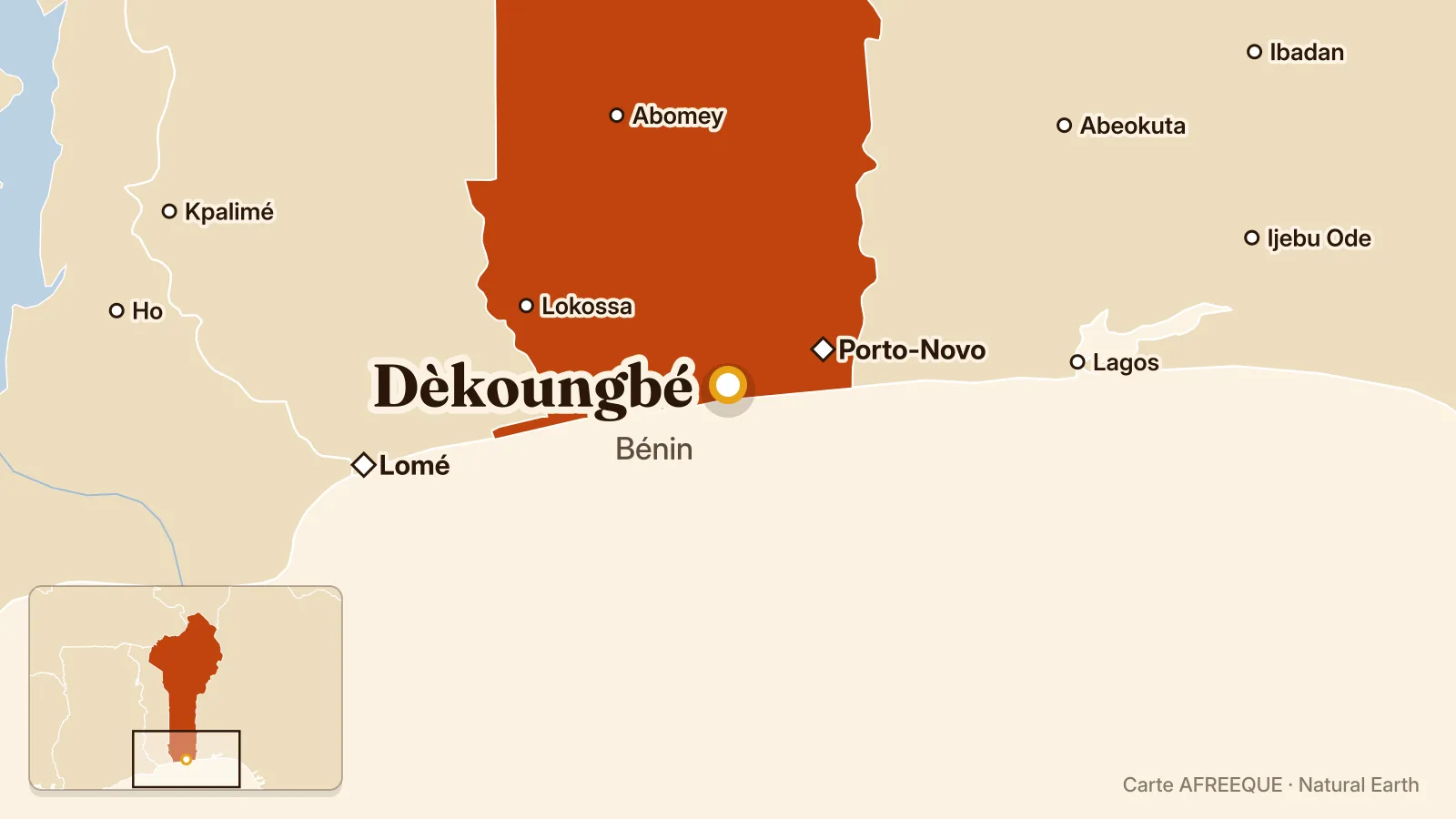 Carte : Dèkoungbé, Bénin