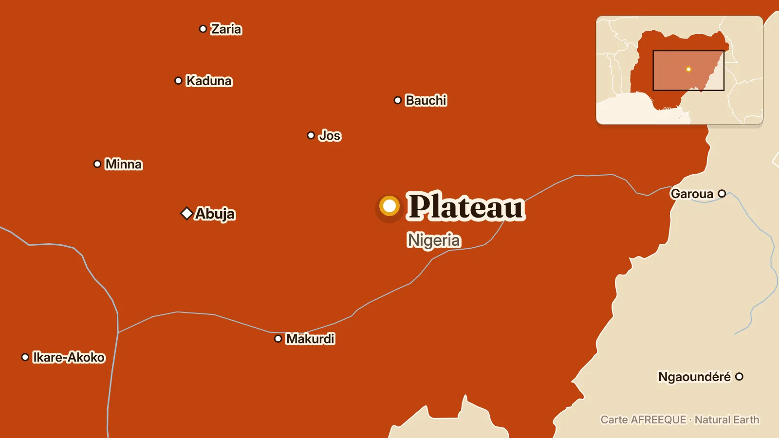 Carte : Plateau, Nigeria