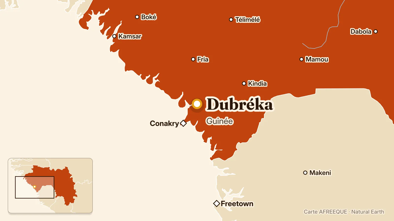 Carte : Dubréka, Guinée