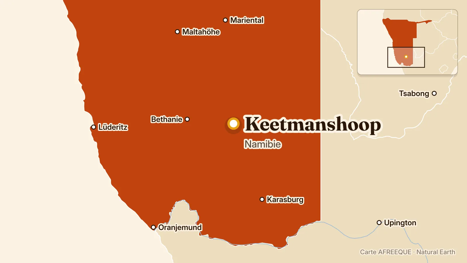 Carte : Keetmanshoop, Namibie