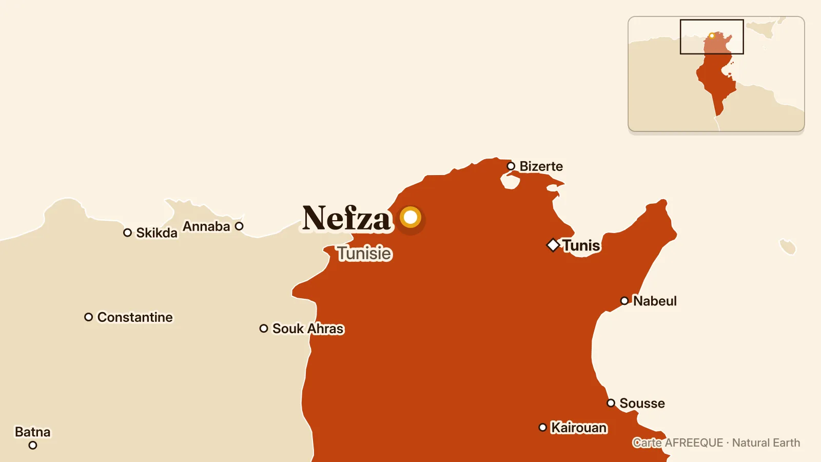 Carte : Nefza, Tunisie