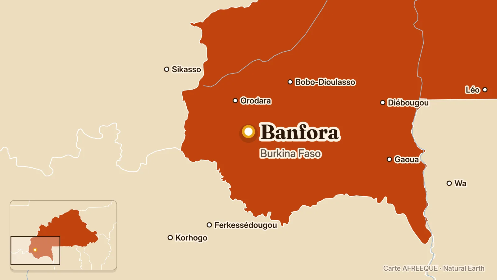 Carte : Banfora, Burkina Faso