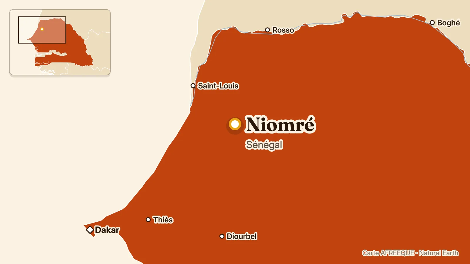 Map: Niomré, Senegal
