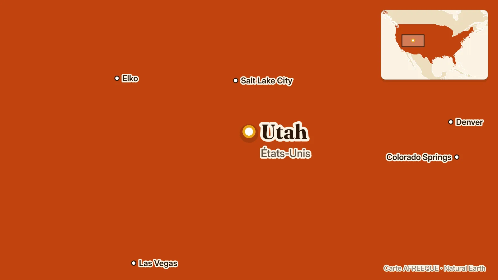 Carte : Utah, États-Unis