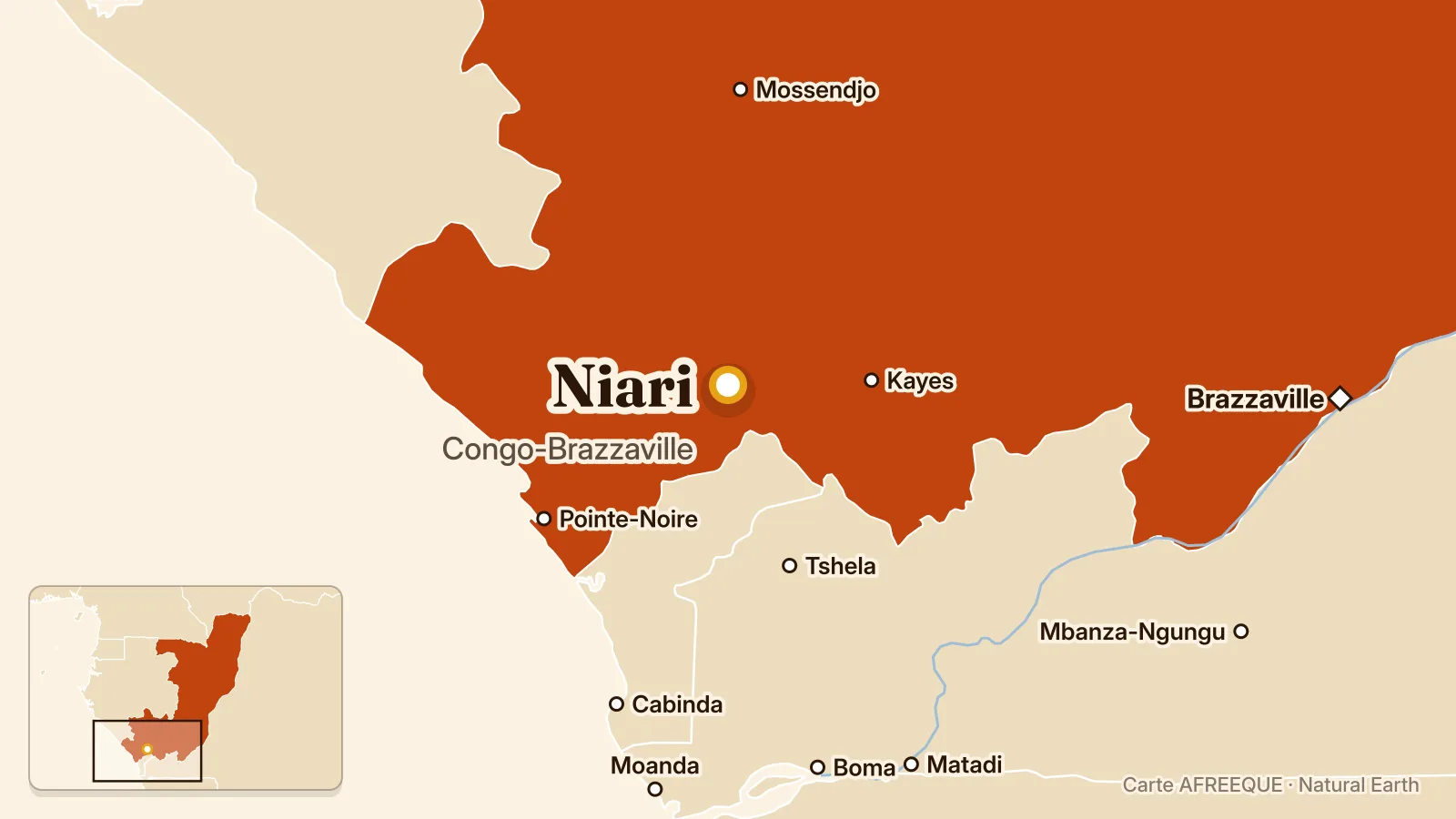 Map: Niari, Republic of Congo
