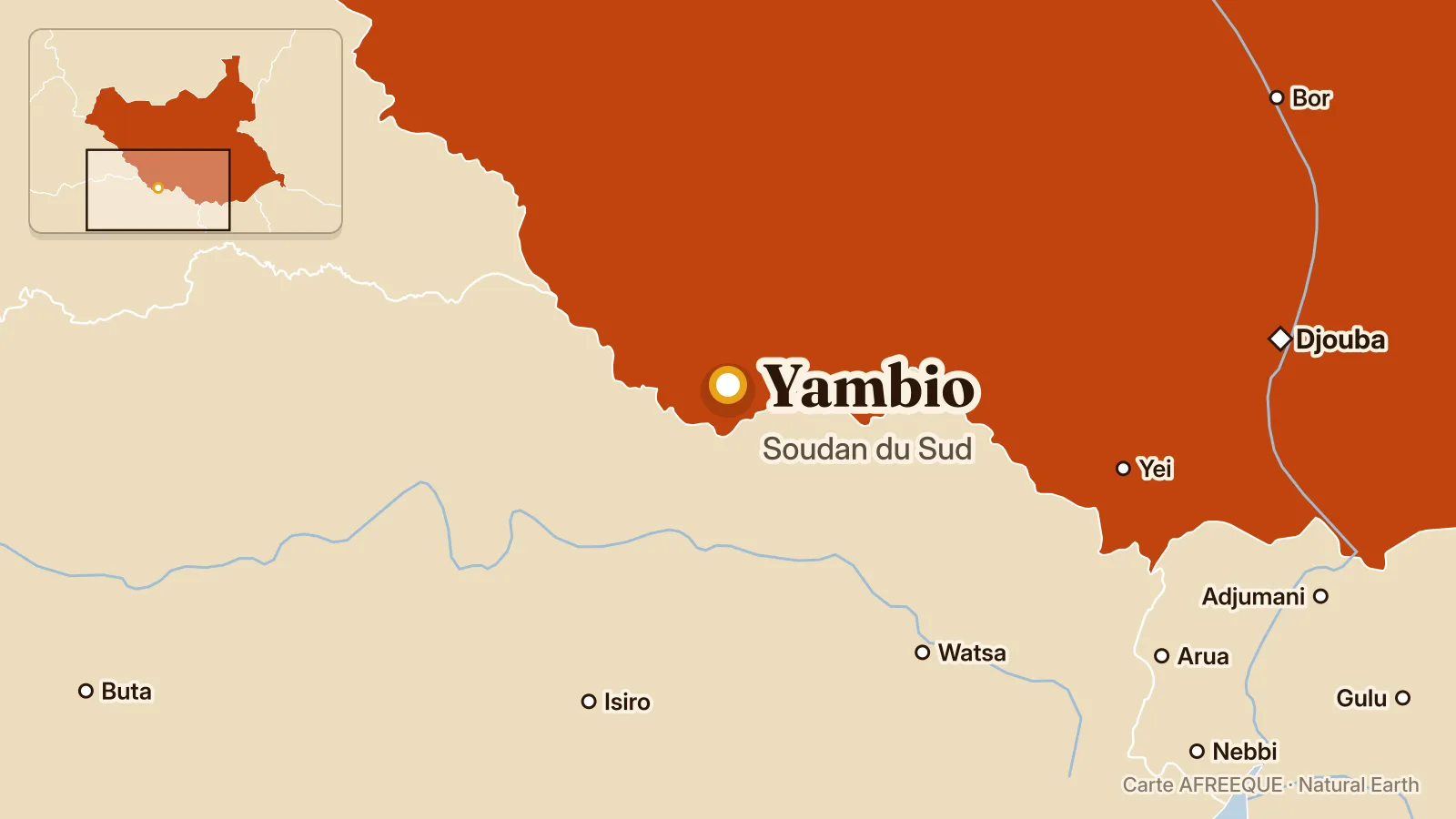 Carte : Yambio, Soudan du Sud