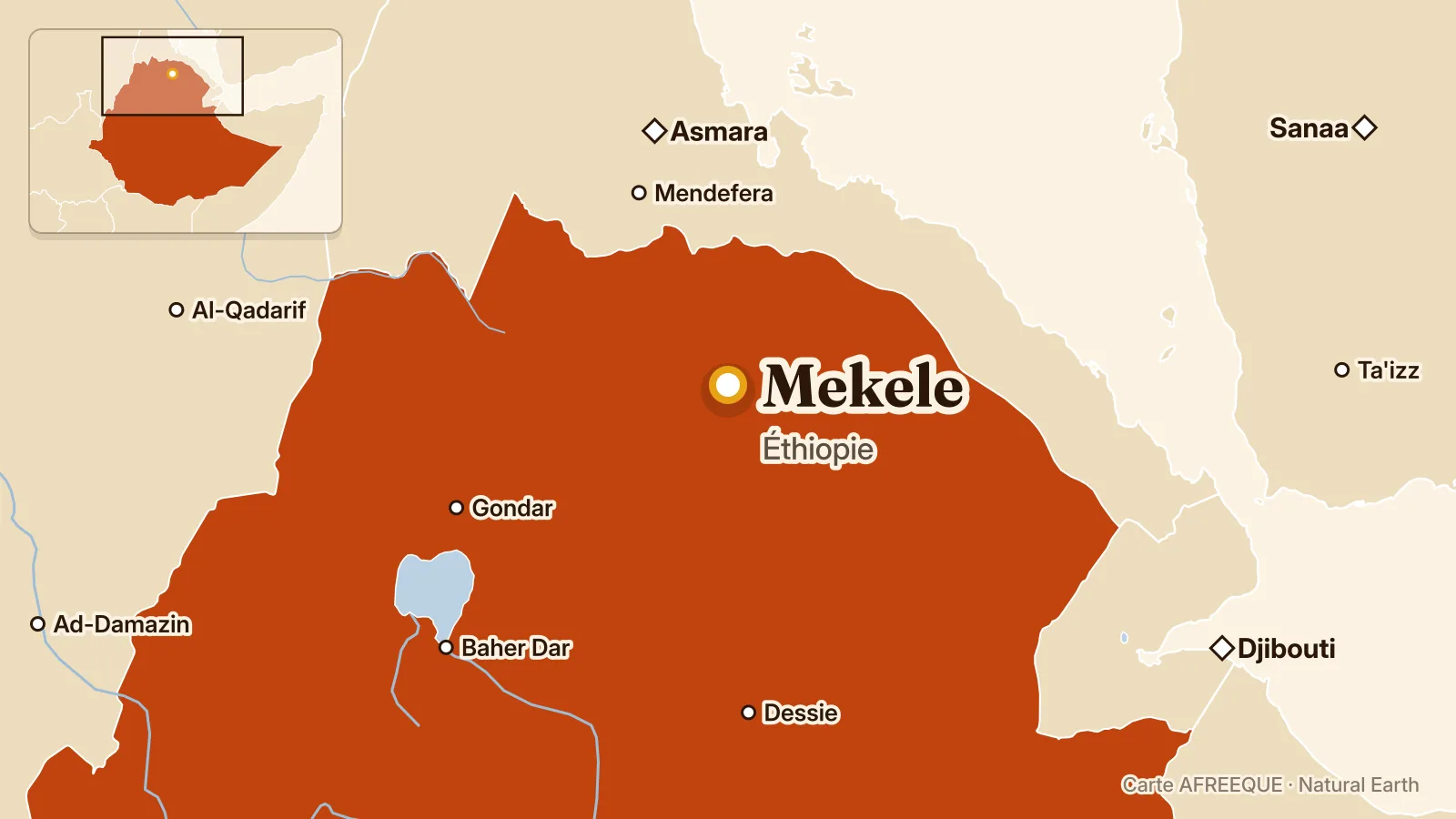 Carte : Mekele, Éthiopie