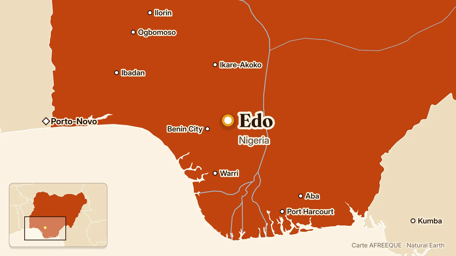 Carte : Edo, Nigeria