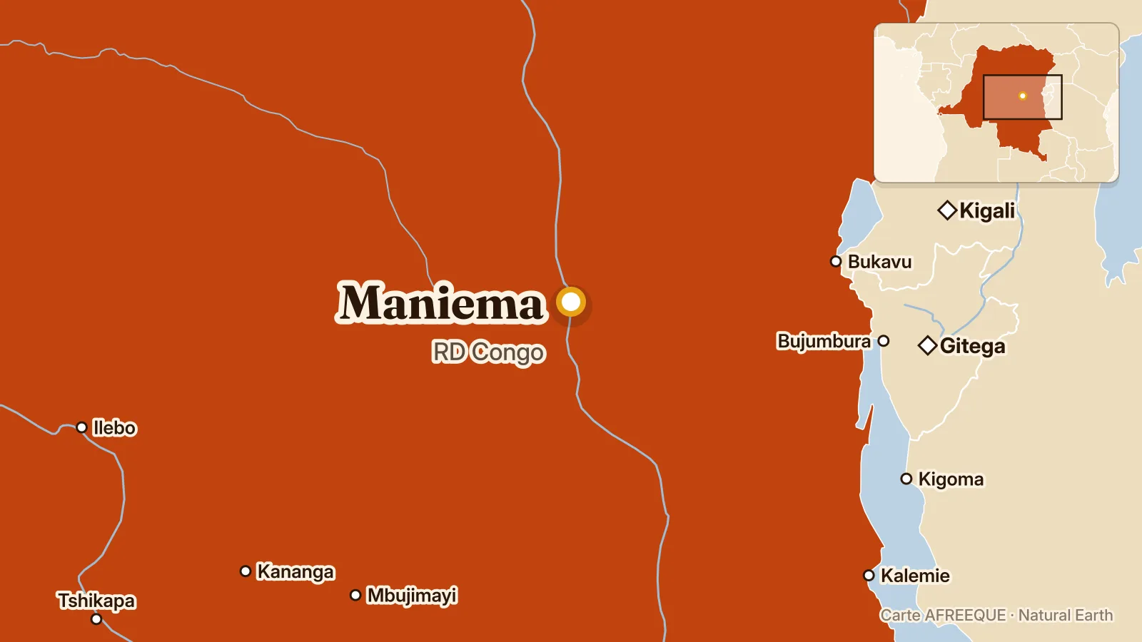 Map: Maniema, DR Congo