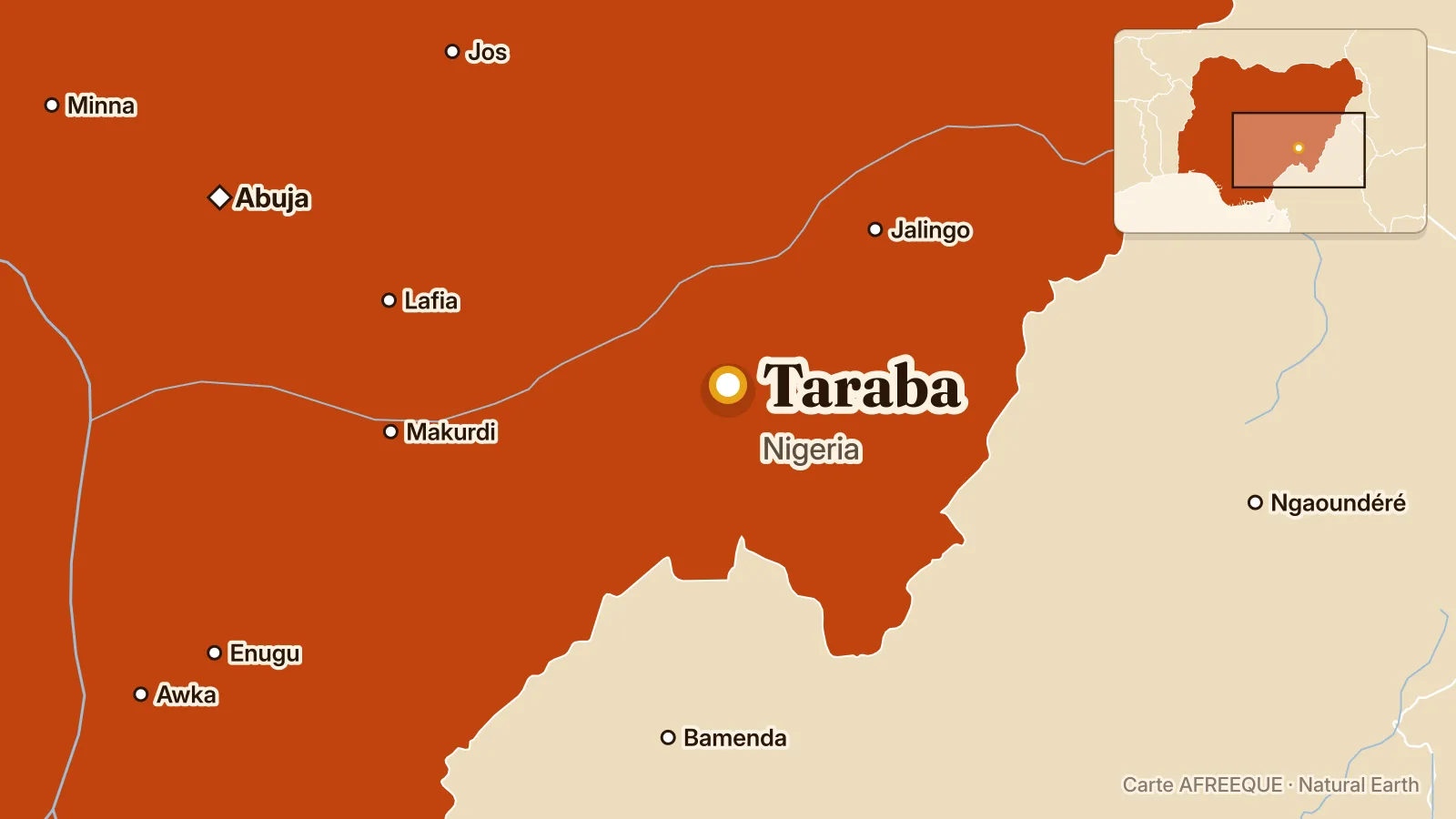 Carte : Taraba, Nigeria