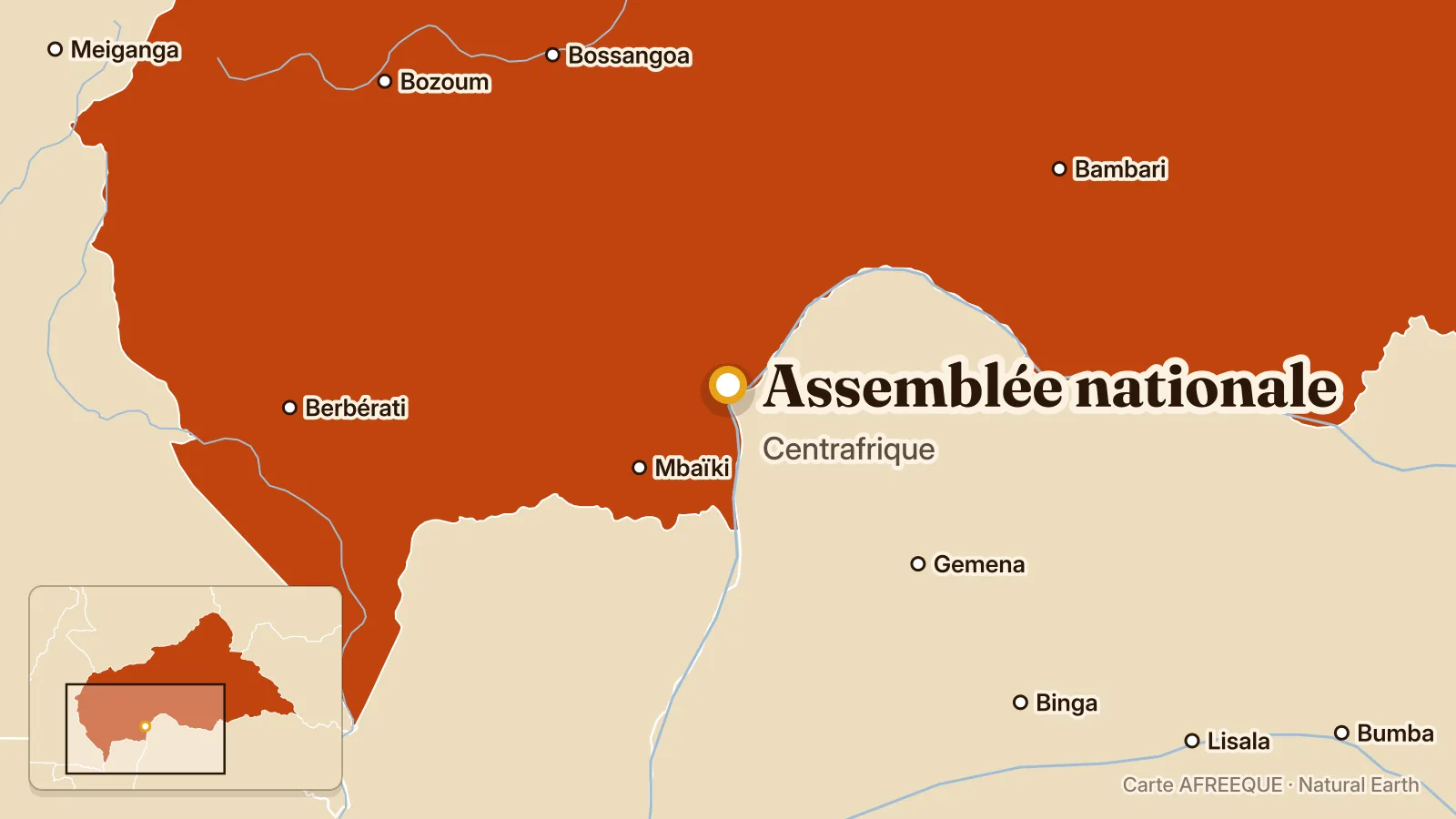 Carte : Assemblée nationale, Centrafrique