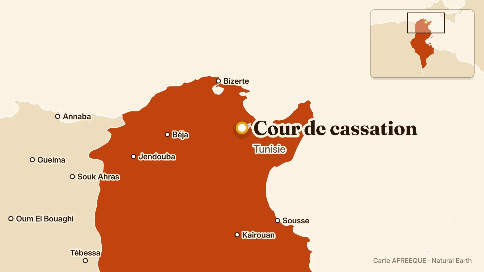 Carte : Cour de cassation, Tunisie