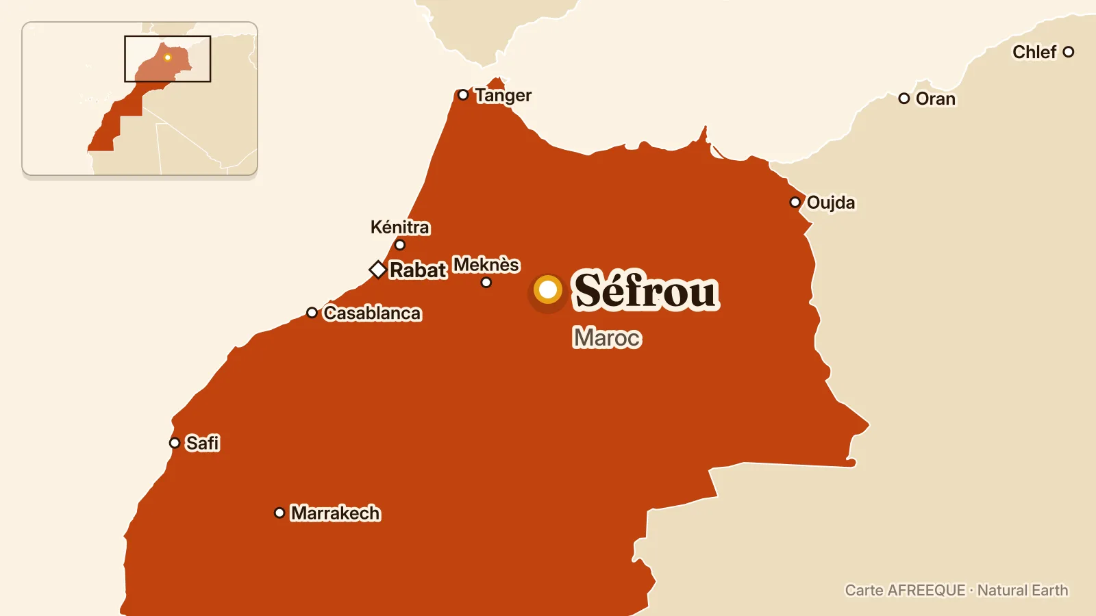 Carte : Séfrou, Maroc