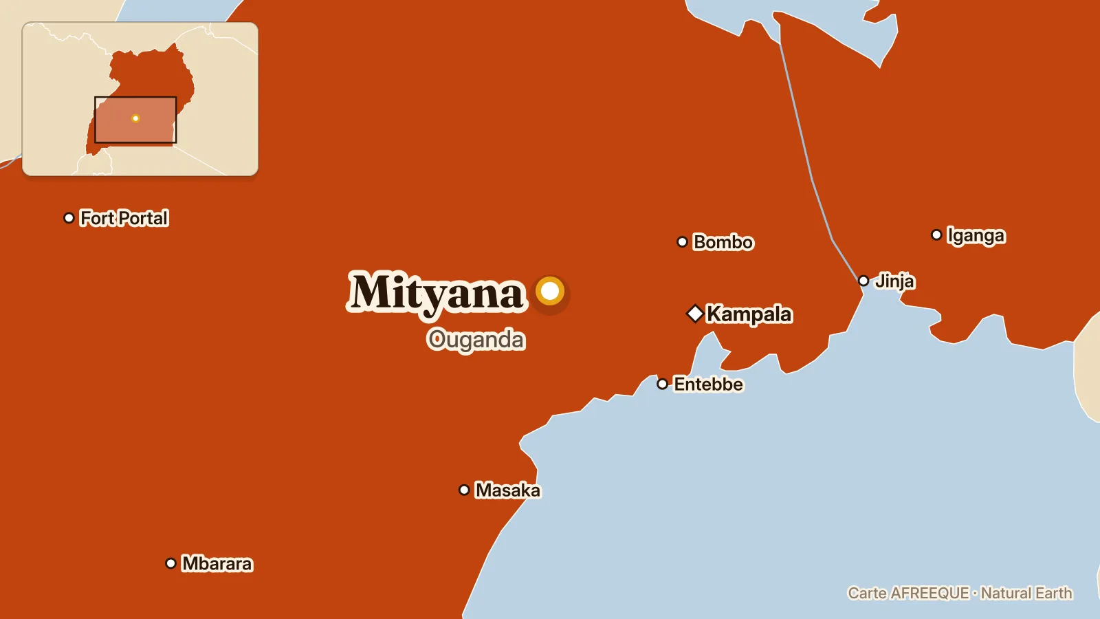 Carte : Mityana, Ouganda